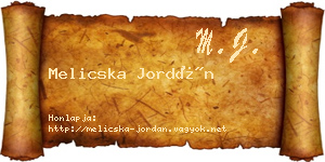 Melicska Jordán névjegykártya